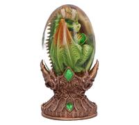 Nemesis Now Elemental Dragonlings - Earth Green Dragon Glass Egg Figurine, Resin, Green, Cast in the Finest Resin, Expertly Hand-Painted