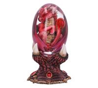 Nemesis Now Elemental Dragonlings - Fire Red Dragon Glass Egg Figurine, Resin, Red, Cast in the Finest Resin, Expertly Hand-Painted
