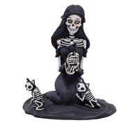 Nemesis Now Eternal Affection 12.5cm - Gothic Skeleton Figurine with Cats, Macabre Love Statue, Dark Fantasy Home Decor, Hand-Painted Collectible