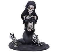 Nemesis Now Eternal Affection 12.5cm - Gothic Skeleton Figurine with Cats, Macabre Love Statue, Dark Fantasy Home Decor, Hand-Painted Collectible