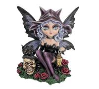 Nemesis Now Fairy Figurine, Hand-Painted Decorative Statue, Decor for Garden Shelf and Home - Midnight FAE