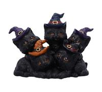 Nemesis Now Familiar Friends Figurine 18cm, Resin, Black, Witch's Familiar Cats Figure, Witch's Kittens Ornament, Collectable Cat Giftware, Cast in the Finest Resin, Expertly Hand-Painted