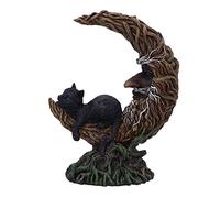 Nemesis Now Familiar Slumber 21.2cm, Resin, Brown, Crescent Moon Design, Witch's Familiar Figurine, Lunar Cycle Giftware, Cast in the Finest Resin, Expertly Hand-Painted