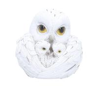 Nemesis Now Feathered Nest - 10cm White Owl Mother with Two Owlets Durable Resin Figurine, Hand-Painted Resin Collectible With Gift Box, For Bird Lovers and Collectors