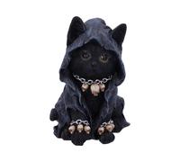 Nemesis Now Feline Cloaked Grim Reaper Cat Figurine, Polyresin, Black, 16cm