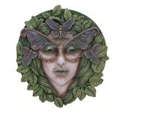 Nemesis Now Fern Round Ladies Face Wall Hanging Sculpture 20.2cm, Green