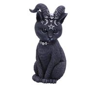 Nemesis Now Cult Cuties Pawzuph Figurine 11cm, Resin, Black, Scarily Adorable Horned Cat, Adorned with Small Skulls, Pentagrams and Moons, Cast in the Finest Resin, Hand-Painted