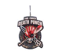 Nemesis Now Five Finger Death Punch Hanging Xmas Decoration 9.5cm, Resin, Red, Officially Licensed Five Finger Death Punch Christmas Decoration, Cast in Resin, Expertly Hand-Painted