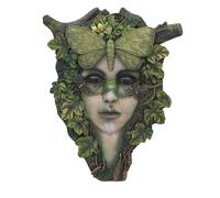 Nemesis Now Fleur Oval Ladies Face Wall Hanging Sculpture 25.5cm, Resin, Green, Cast in the Finest Resin, Expertly Hand-Painted