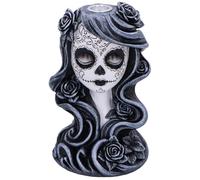 Nemesis Now Flor de Muerte Backflow Incense Burner - Day of the Dead Gothic Sugar Skull Statue, Resin, Backflow Burner for Incense Cones Día de los Muertos Home Decor, 16.5cm