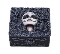 Nemesis Now Flor de Muerte Gothic Trinket Box - Halloween Day of the Dead Decorative Storage Box with Sugar Skull Design and Flower Motifs, For Collectors, and Gothic Decor Fans, 6.3cm