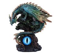 Nemesis Now Forest Seer Figurine 16cm, Resin, Blue/Green, Dragon on Tree Spirit Figure, Turquoise Dragon Ornament, Collectable Dragon Giftware, Cast in the Finest Resin, Expertly Hand-Painted