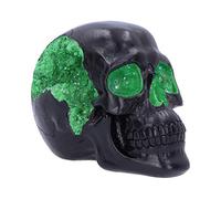 Nemesis Now Geode Black Green Gothic Glitter Skull Figurine, Polyresin