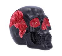 Nemesis Now Horror Skull Ornament, Polyresin, Black Red Geode, 17cm
