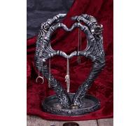 Nemesis Now Gothic Mummified Love Heart Hands Jewellery Dish Holder, Silver, 22cm