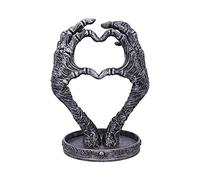 Nemesis Now Gothic Mummified Love Heart Hands Jewellery Dish Holder, Silver, 22cm