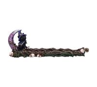 Nemesis Now Grimalkin Witches Familiar Black Cat and Crescent Moon Incense Burner,29cm