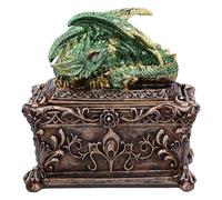 Nemesis Now Guardian of the Hoard Dragon on Box 13cm, Resin, Bronze, Cast in the Finest Resin, Expertly Hand-Painted