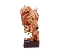 Nemesis Now H5034R0 Natural Protection Wolf Mother and Cub Wood Effect Bust, Polyresin, One Size