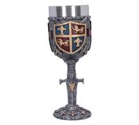 Nemesis Now Heraldic Goblet 20cm, Resin, Silver, Sword and Shield Goblet, Historical Collectable, Medieval Giftware, Removable Stainless Steel Insert, Cast in The Finest Resin, Expertly Hand-Painted