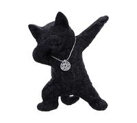 Nemesis Now Hex and Flex - Black Gothic Witch Cat Statue with Pentagram Necklace, Funny Halloween Cat Decor, Resin Figurine for Cat Lovers, Gothic Home Decor and Occult Gifts, 13cm