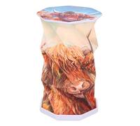 Nemesis Now Highland Cow Foldable Lamp, 21cm LED Travel Lamp, USB-C Rechargeable, Origami-Style, Touch-Activated, Highland Cow Decor for Fans