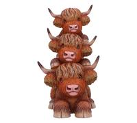 Nemesis Now Highland Totem, 3 Cows Figurine, Brown