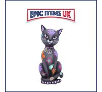 Nemesis Now Hippy Kitty 26cm, Resin, Black, Hippy Black Kitten, Hippy Kitty Figurine, Spiritual Gift, Cast in the Finest Resin, Expertly Hand-Painted