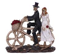 Nemesis Now Hitch a Ride Bicycle Riding Skeleton Lovers Wedding Figurine,14.5cm