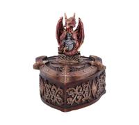 Nemesis Now Hoard Defender Box Dragon Trinket Box 10.5cm - Fantasy Shield Storage Box (Red)