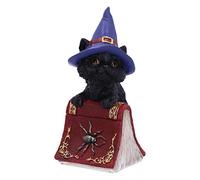 Nemesis Now Hocus Small Witches Familiar Black Cat and Spellbook Figurine, Red, 12.7cm U5231S0