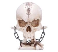 Nemesis Now Horror Skull Ornament, Resin, Natural Bone and Silver Chain, 14.5cm