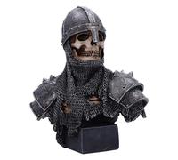 Nemesis Now Into the Knight Skeleton Bust 19cm - Silver Resin Medieval Knight Armour Display Statue
