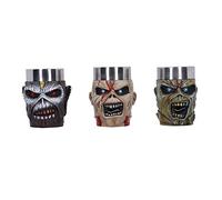 Nemesis Now Iron Maiden Eddie Shot Glass Set, 9cm, Resin w. Stainless Steel, Multi Coloured, Officially Licensed Iron Maiden Merchandise, Eddie Shot Cup Set, Cast in Resin, Stainless Steel Insert