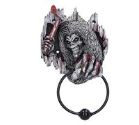 Nemesis Now Iron Maiden Killers Door Knocker 21.5cm, Silver | Resin, Officially Licensed Iron Maiden Merch, Eddie Door Knocker, Weighted Metal Ring, Cast in the Finest Resin