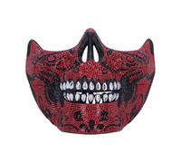 Nemesis Now Jewelled Skull Masquerade Mask - Intricate Skeleton Design with Rhinestones, Gifts & Cosplay for Masquerade Balls, Gothic Events - Red