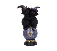 Nemesis Now Kittens Orbuculum Witches Cat Ornament - Resin Figurine, Two Cats with Witches' Hats, Crystal Ball, Mystical Decor for Cat Lovers