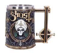 Nemesis Now Licensed Ghost Papa Emeritus III Meliora Gold Tankard, Resin w. Stainless Steel
