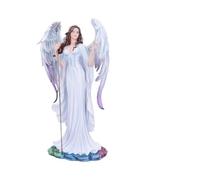 Nemesis Now Light of the Moon Angel Statue - with Crescent Staff & Orb - Hand-Painted Resin Figurine - Fantasy Decor for Celestial & Gothic Fans