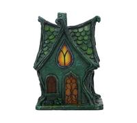 Nemesis Now Light-Up Fairy House - Forest Cottage Figurine with LED Windows Garden House Statue - Cottage Lighting Figurines for Home or Yard Decor - Evergreen Lodge