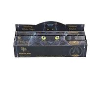 Nemesis Now Lisa Parker Healing Incense Sticks White Sage, Black, Black Cat Design, Box of 6 Tubes x 20 Incense Sticks