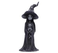 Nemesis Now Little Souls - Glimmer Figurine 12cm, Resin, Black, Witch Ghost with Cat Figurine, Cast in the Finest Resin, Expertly Hand-Painted