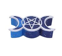 Nemesis Now Lunar Treasure Box (Set of 2) 15.5cm, Resin, Blue, Triple Moon Box, Decorated with Silver Detailing, Lid lifts to Reveal Compartment, Cast in the Finest Resin, Expertly Hand-Painted