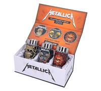 Nemesis Now Metallica Pushead Art Shot Glass Set of 3, Resin, Officially Licensed Metallica Merch, Removable Stainless Steel Inserts, Premium Gift Box, Cast in The Finest Resin, Expertly Hand-Painted