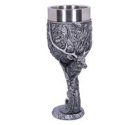 Nemesis Now Monarch of The Glen Stags Head Goblet Wine Glass, Silver