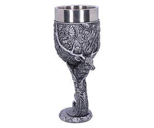Nemesis Now Monarch of The Glen Stags Head Goblet Wine Glass, Silver