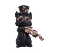 Nemesis Now Music Meowstro Steampunk Cat Figurine Collection - Musical Cat Resin Ornament (Violin)