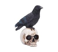 Nemesis Now Nevermore Vigil Raven on Skull Figurine - Gothic Raven Collectible Ornament