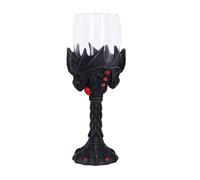Nemesis Now Nightflame Goblet - Gothic Dragon Goblet with Red Accents, Matte Black Resin Base and Glass Cup, Fantasy Medieval Drinkware for Gothic Home Decor and Collectors, 20cm