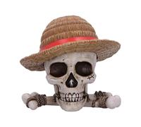 Nemesis Now One Piece Luffy Jolly Roger Box - Cast in Resin, Hand Painted, Collectible Storage, Gifts for Men & Anime Collectors, Iconic Skull & Crossbones with Straw Hat Design, 17.5cm